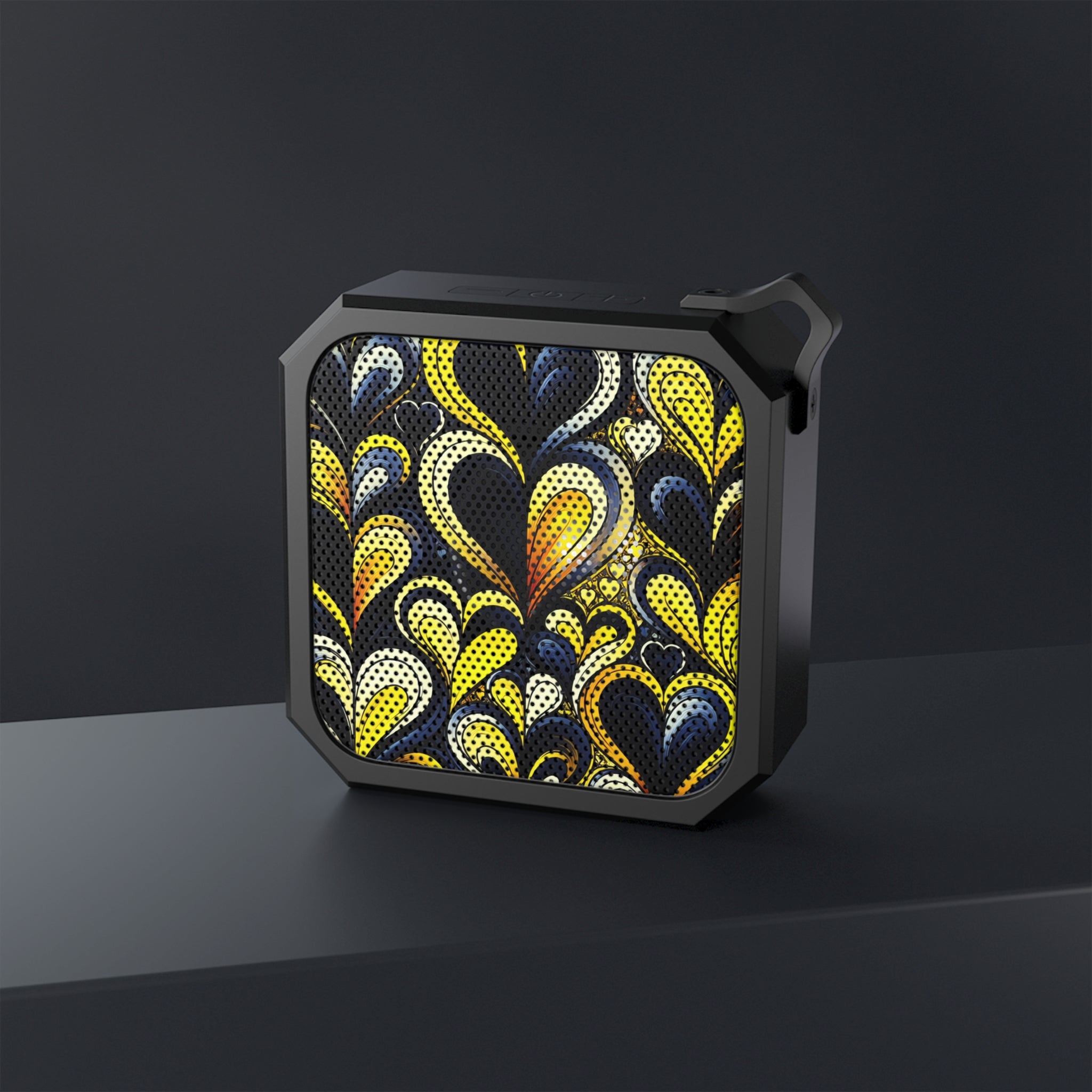 Black and Yellow Heart Outdoor Speaker