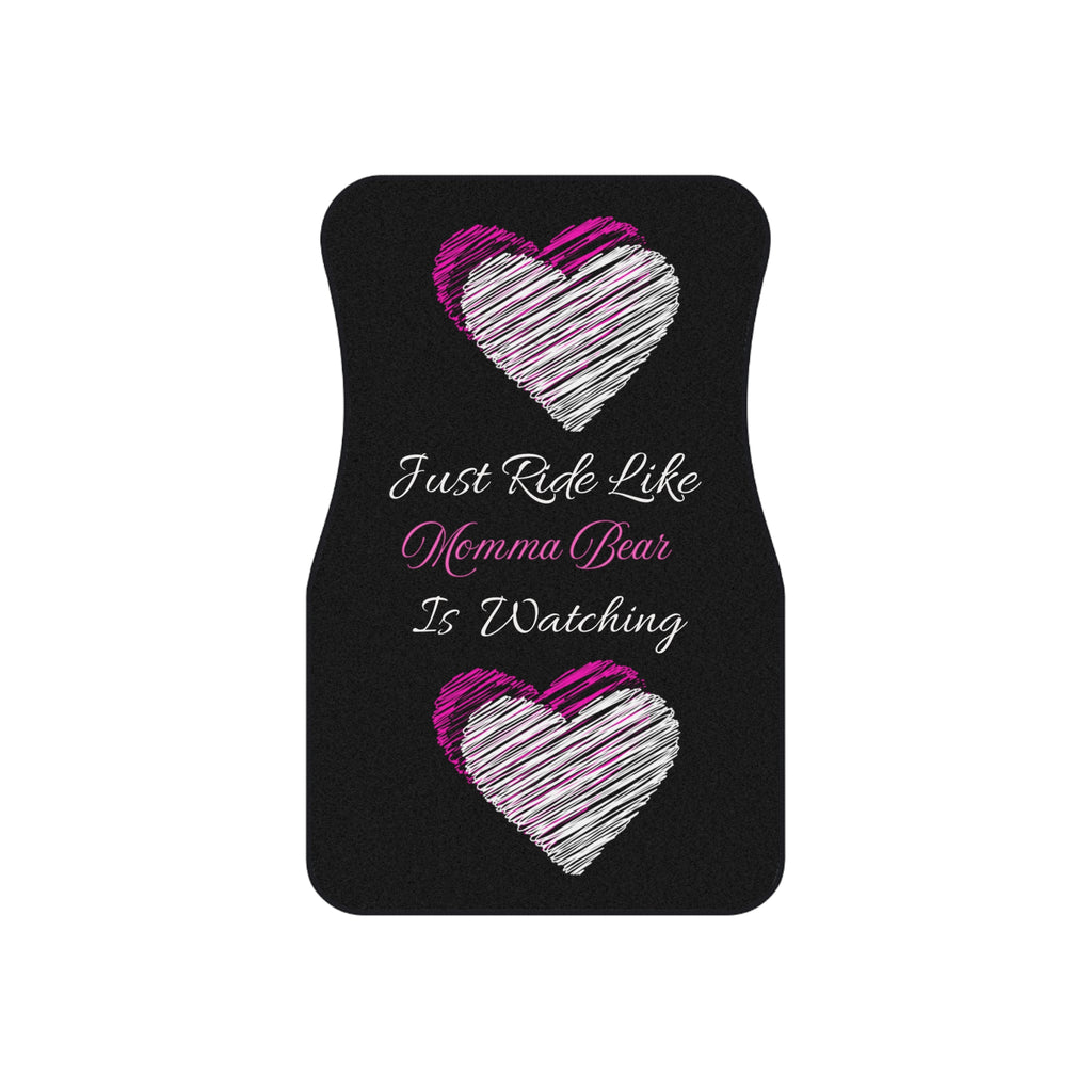 "Just Relax" Momma Bear Car Mats - 4 Piece Set with Heart Design
