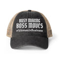 "WIB- BOSS MOVES" Women's Washed Mesh-Back Cap