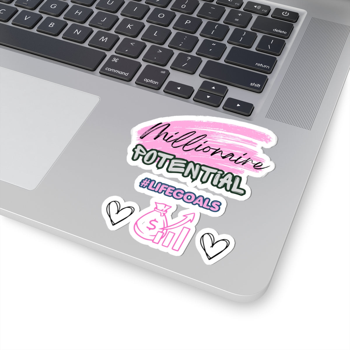 Millionaire Potential Kiss-Cut Sticker – #LifeGoals Motivational Money Decal