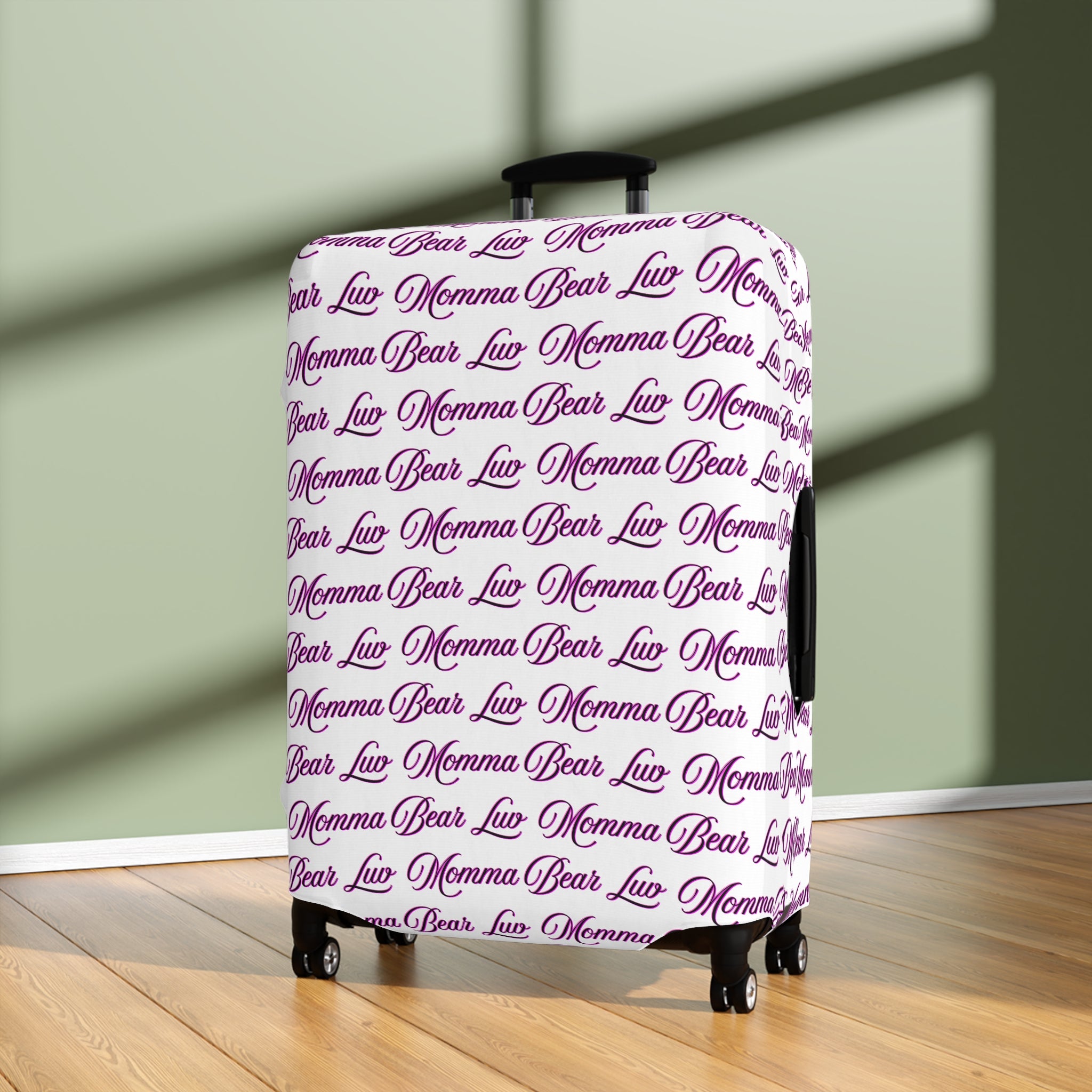 Momma Bear Luv Luggage Cover — Pink