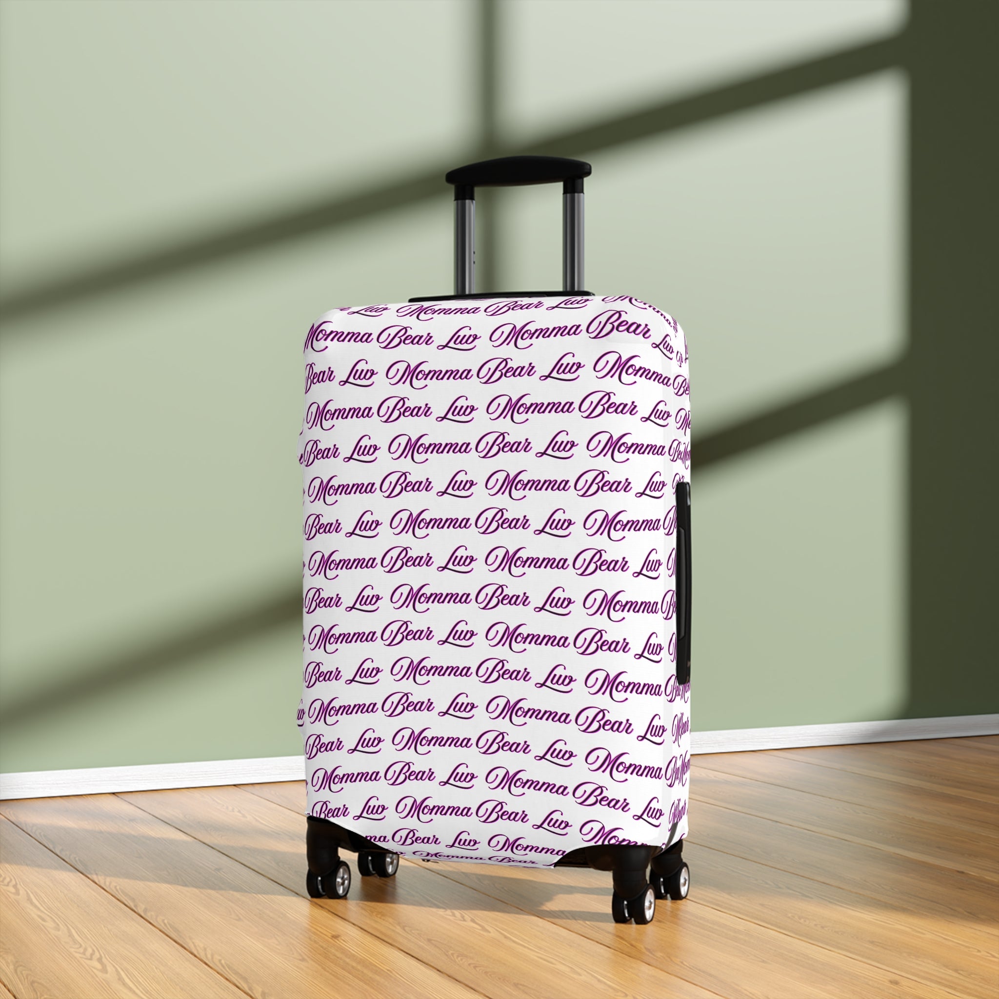 Momma Bear Luv Luggage Cover — Pink