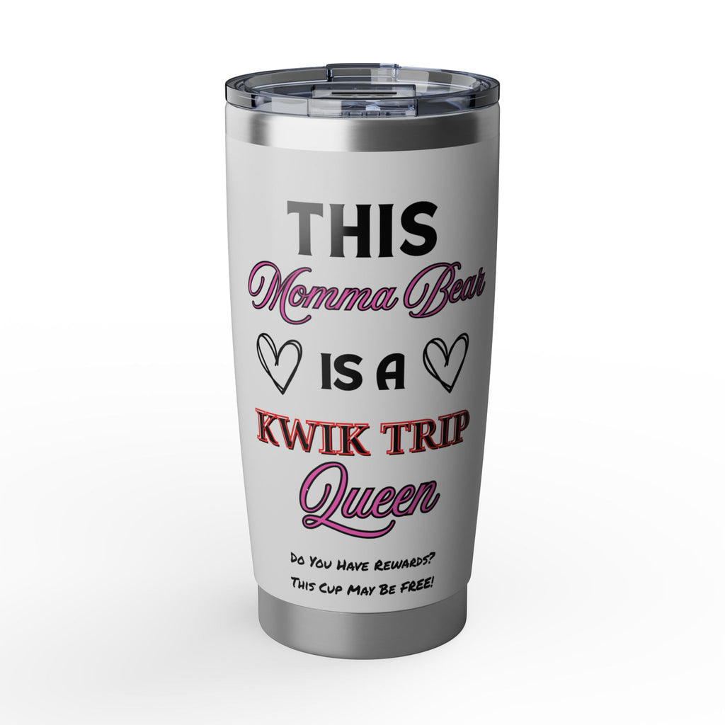 Kwik Trip Lover Tumbler — "Kwik Trip Queen" 20oz Insulated Travel Cup - White