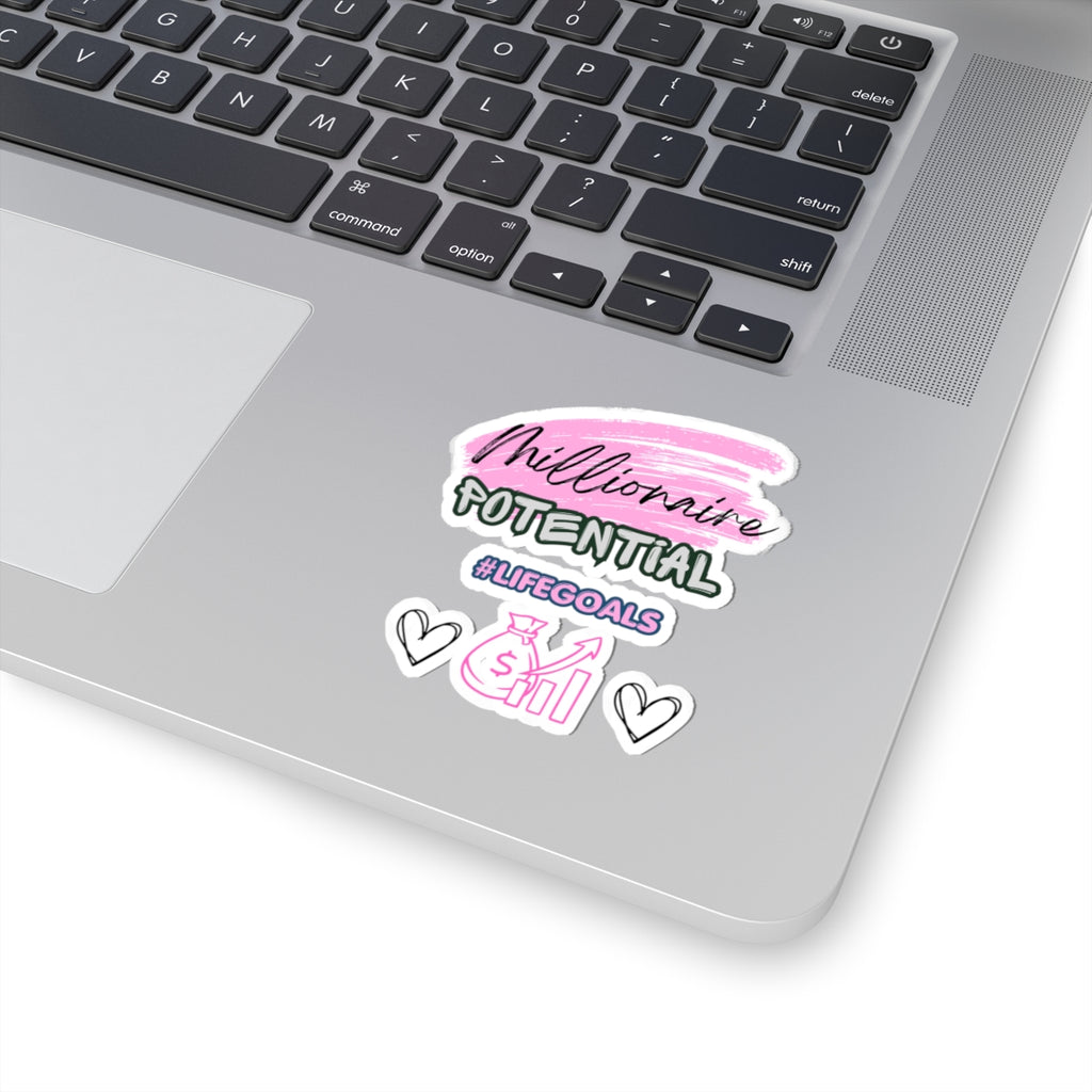 Millionaire Potential Kiss-Cut Sticker – #LifeGoals Motivational Money Decal
