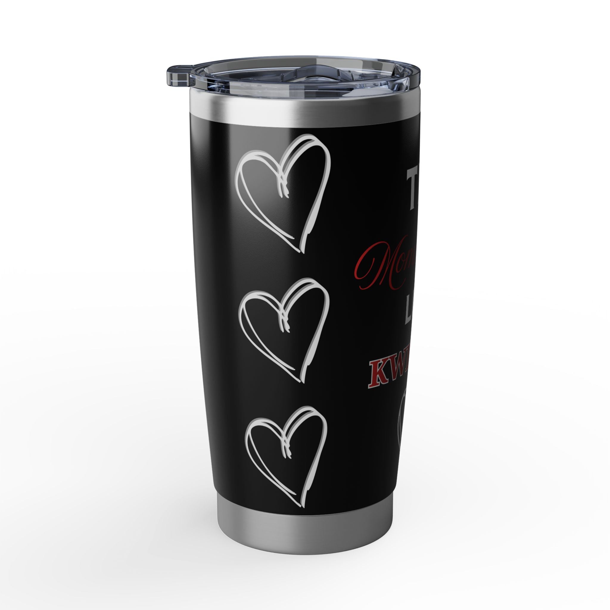 Kwik Trip Lover Tumbler — "This Momma Bear Luvs Kwik Trip" 20oz Insulated Travel Cup - Black