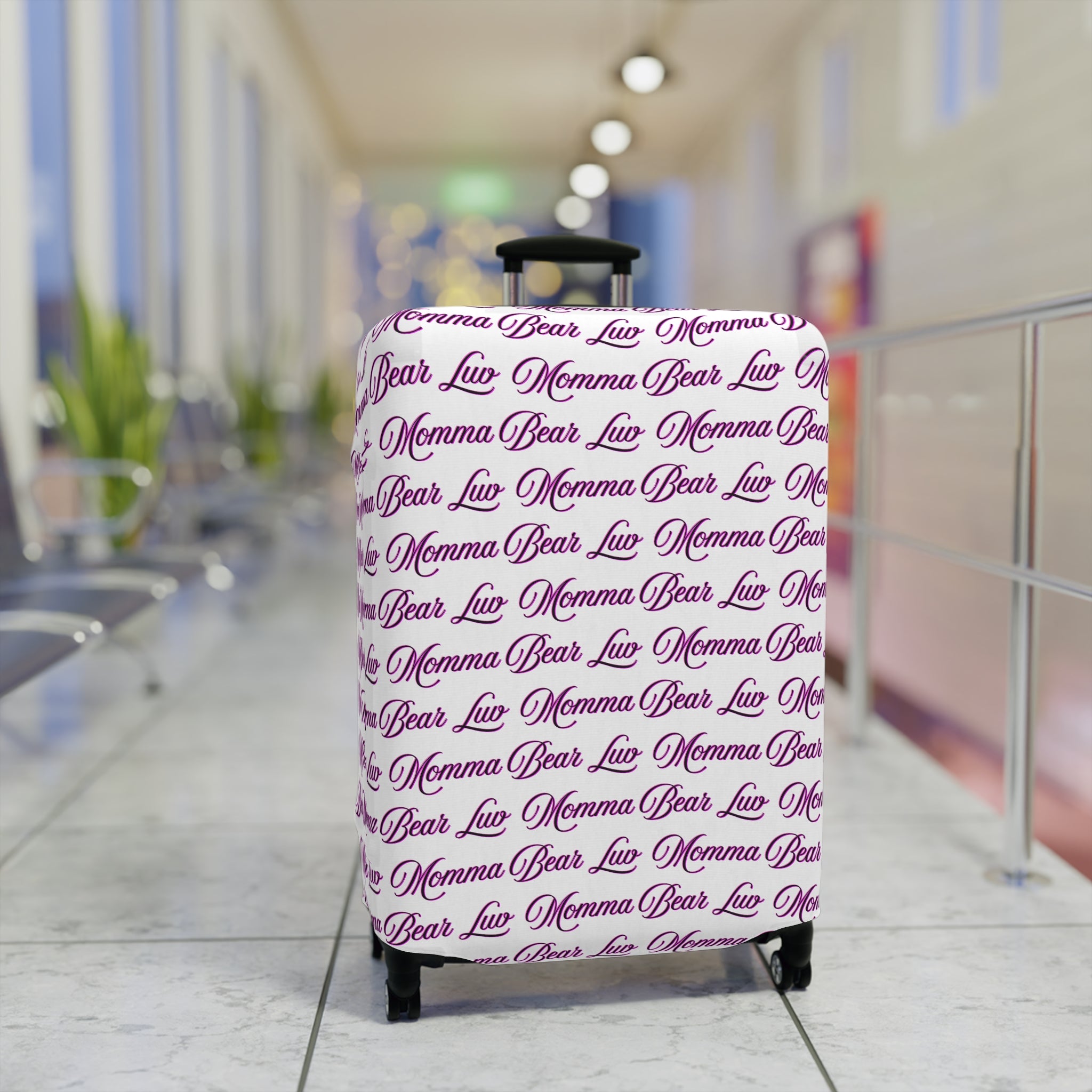 Momma Bear Luv Luggage Cover — Pink