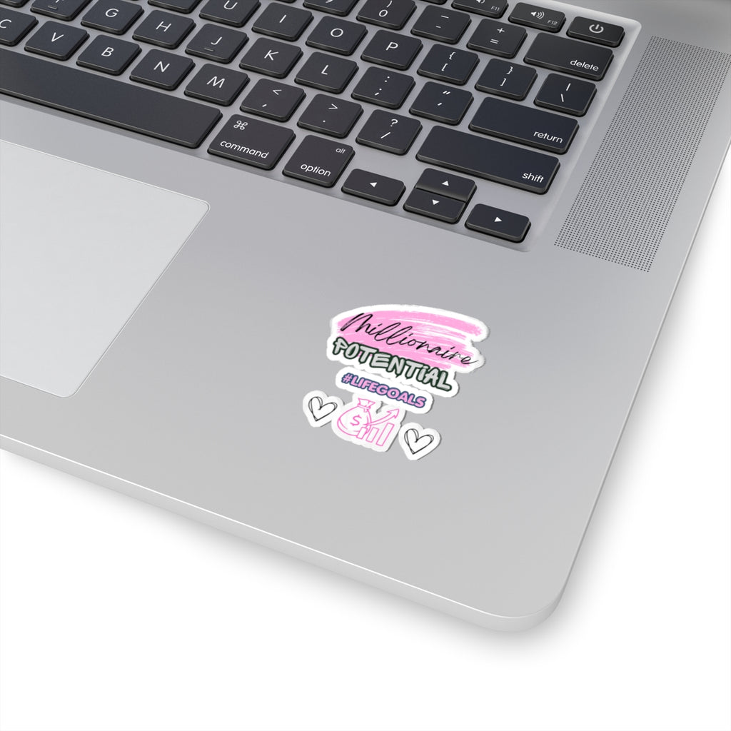 Millionaire Potential Kiss-Cut Sticker – #LifeGoals Motivational Money Decal