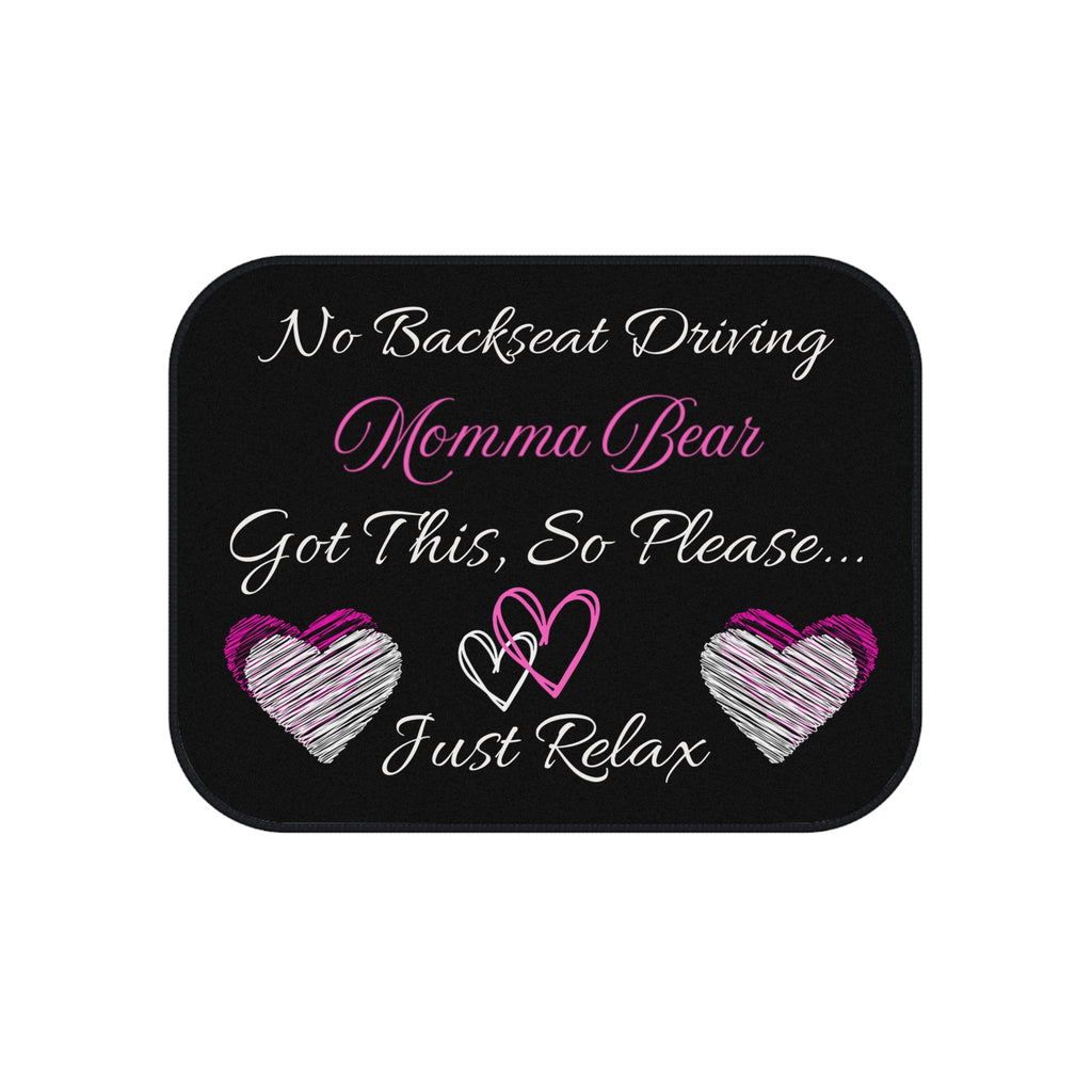 "Just Relax" Momma Bear Car Mats - 4 Piece Set with Heart Design