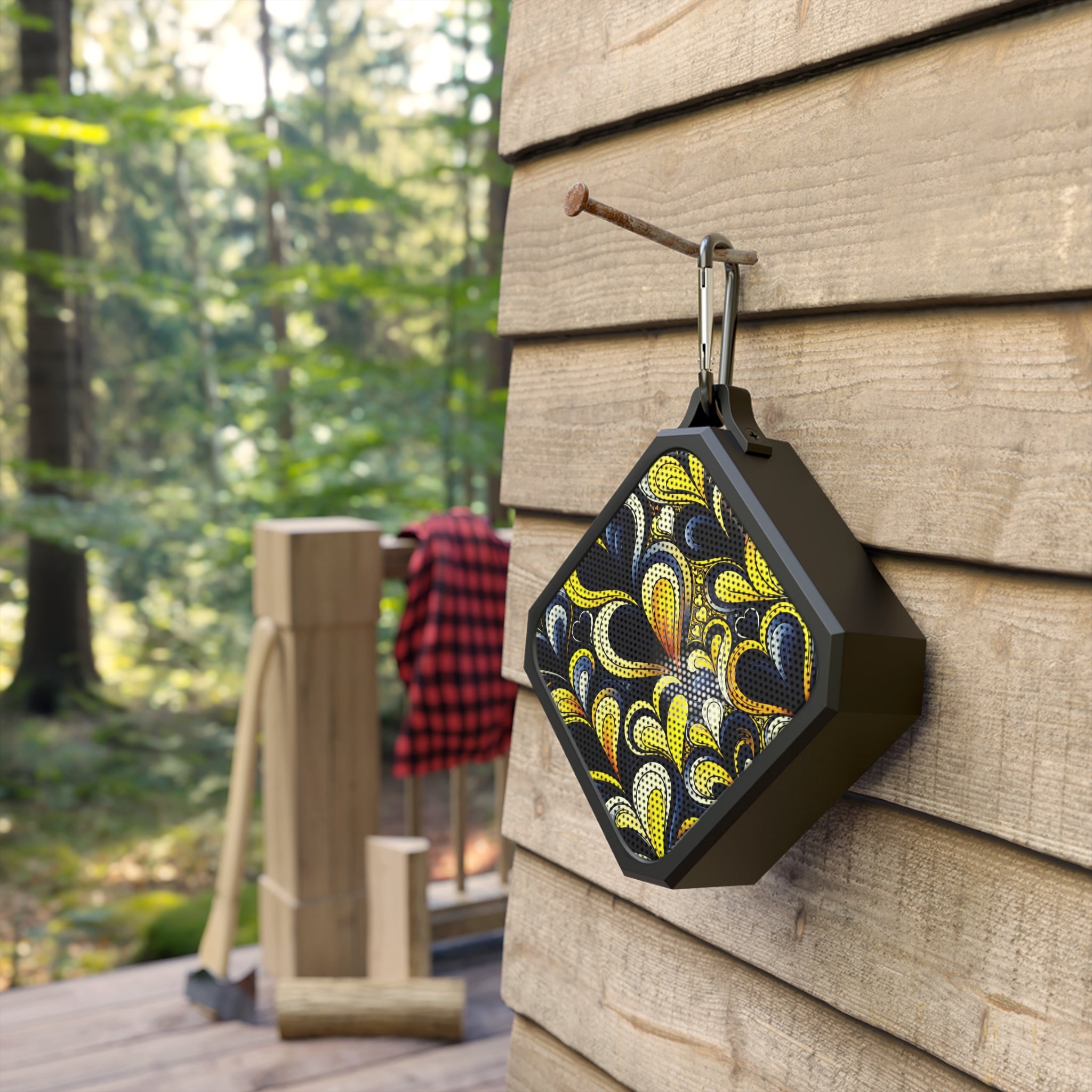Black and Yellow Heart Outdoor Speaker