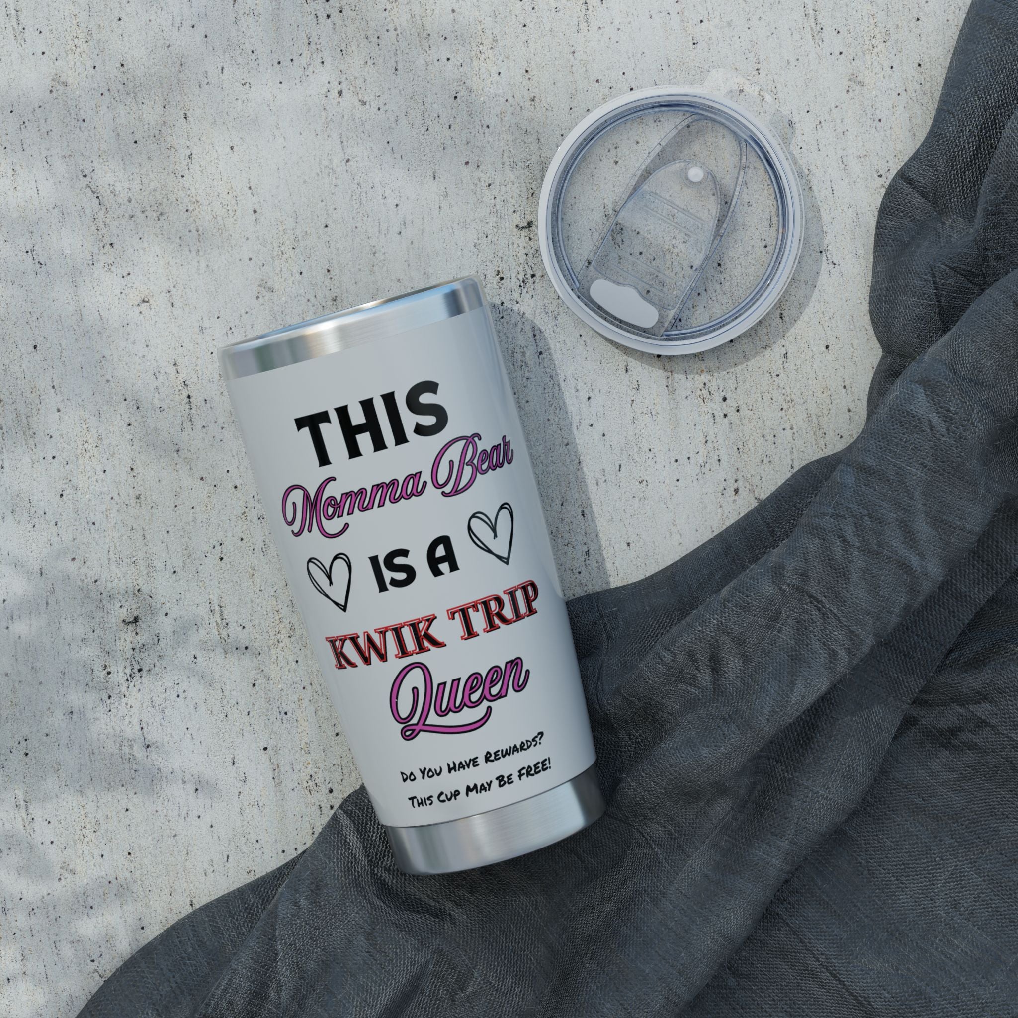 Kwik Trip Lover Tumbler — "Kwik Trip Queen" 20oz Insulated Travel Cup - White
