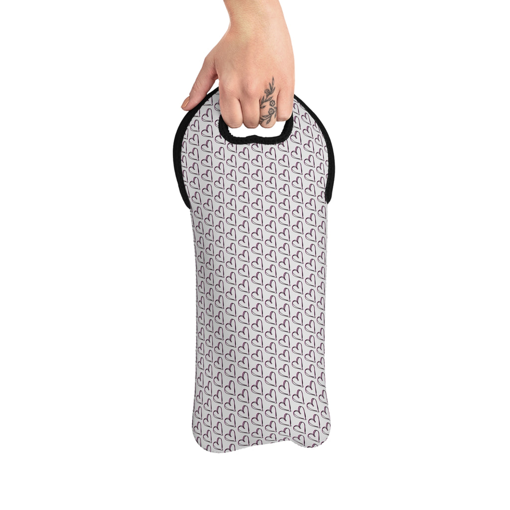 Pink & Black Heart Wine Tote