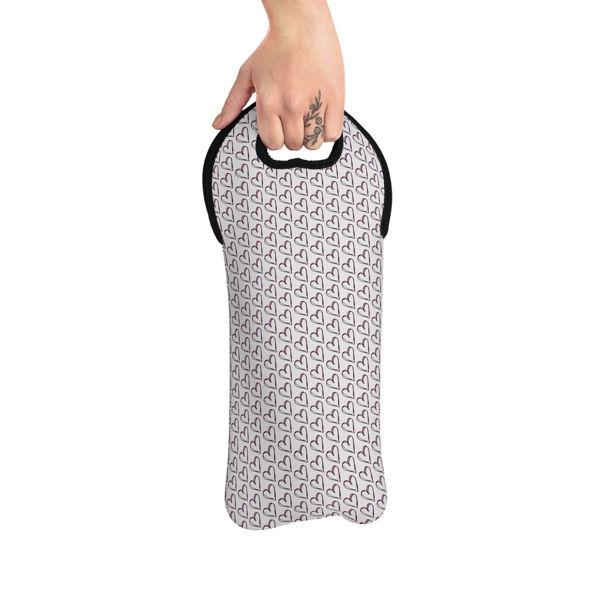 Pink & Black Heart Wine Tote