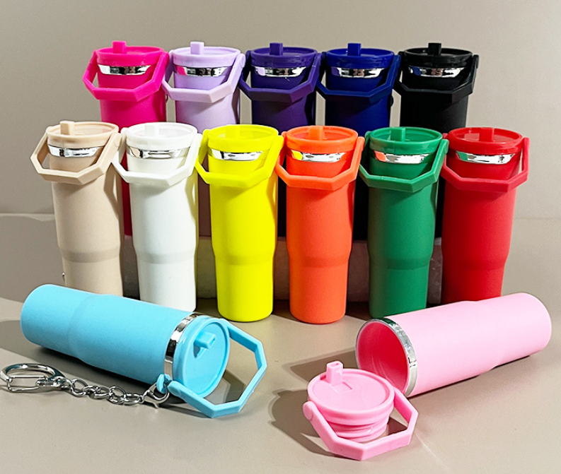 Lip Balm Holder Tumbler Keychains - 12 Colors