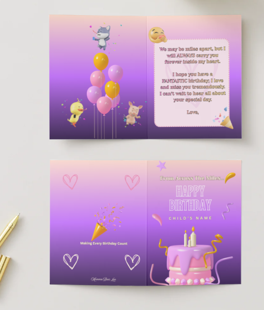 Girls 3D Birthday Card - Personalized