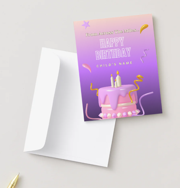 Girls 3D Birthday Card - Personalized