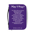 The Lord's Prayer printed on a Bible brightly colored book cover to fit standard and larger Bibles. 