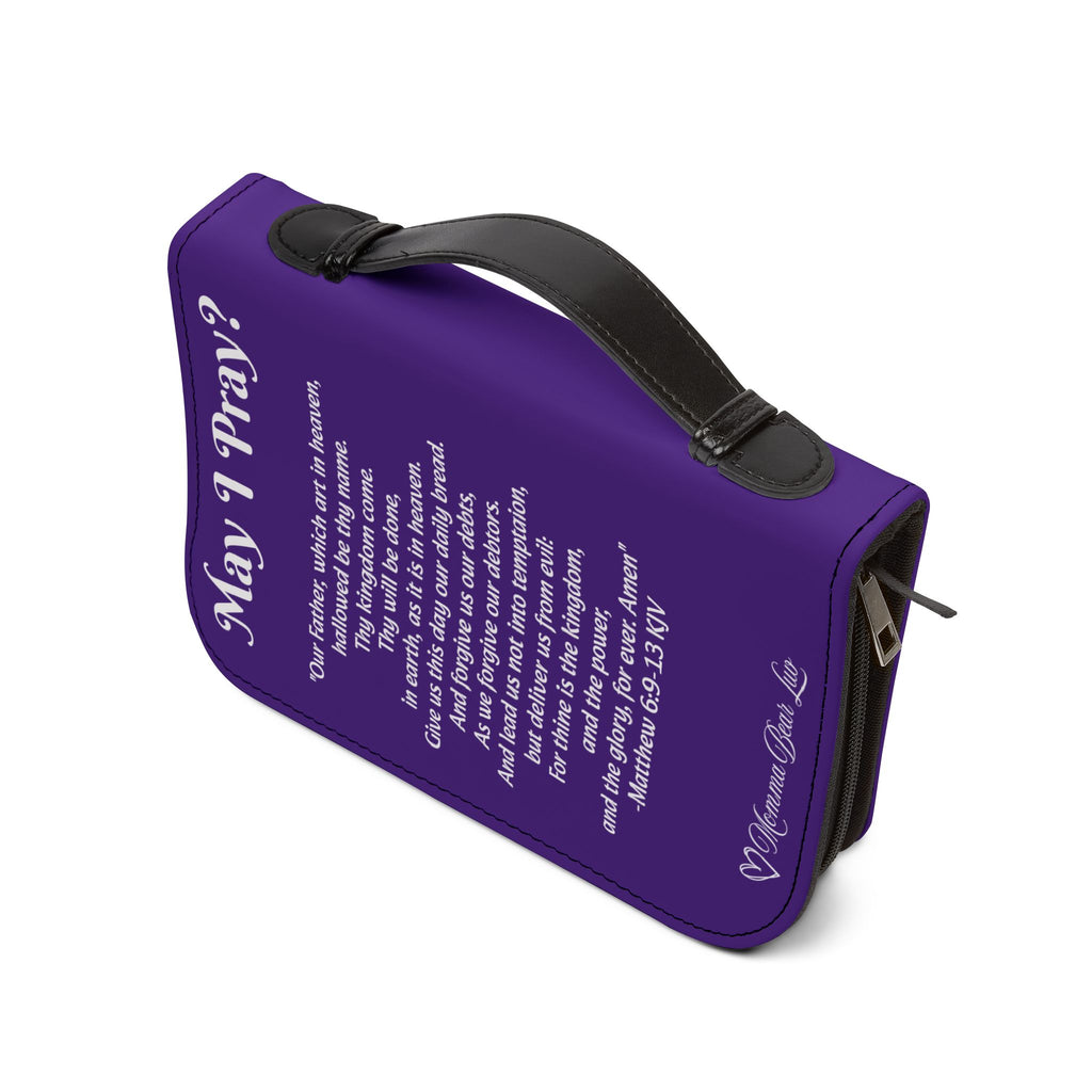 The Lord's Prayer printed on a Bible brightly colored book cover to fit standard and larger Bibles. 