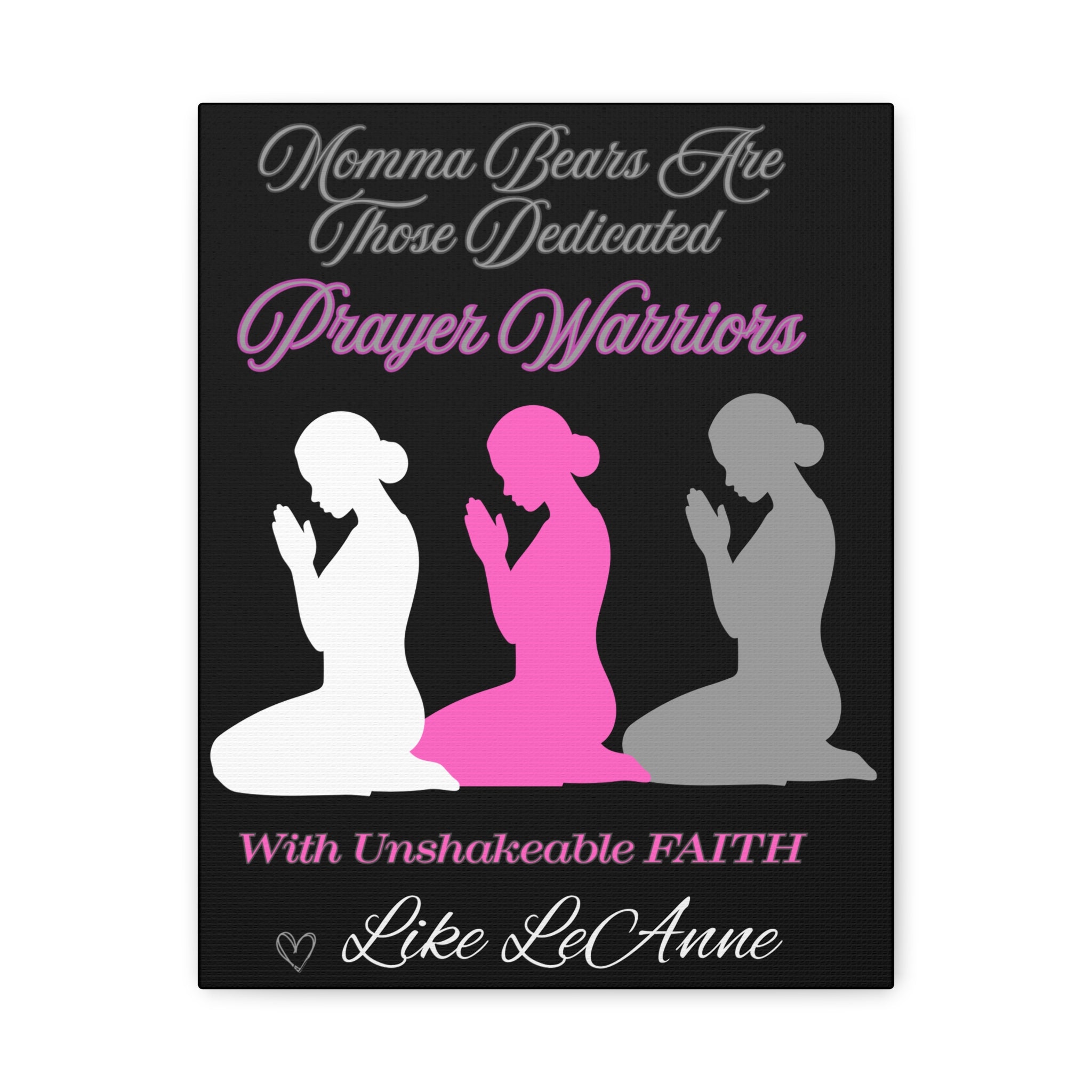 Momma Bears Prayer Warriors Canvas — Personalized Stretched Matte Wall Art