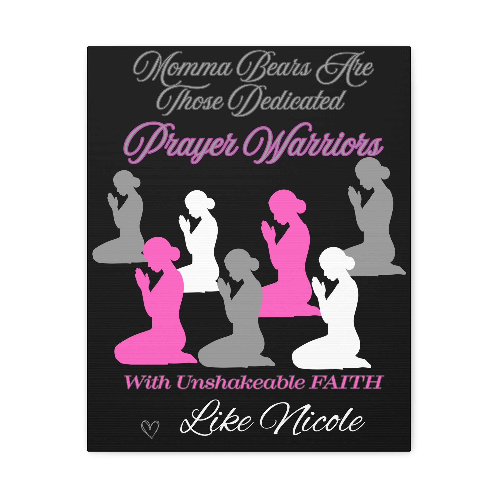 Momma Bears Prayer Warriors Canvas — Personalized Stretched Matte Wall Art