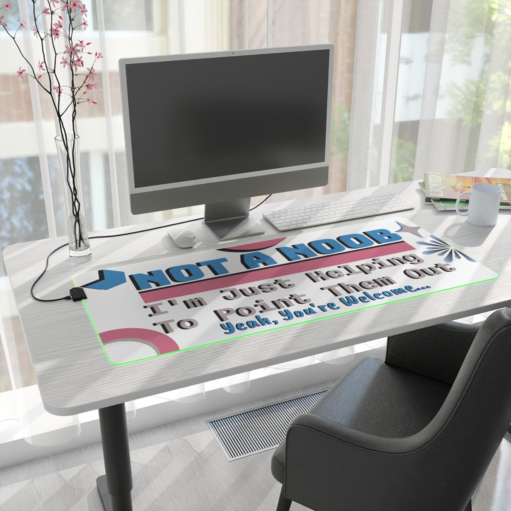 "Not A Noob" LED Gaming Mat - 4 Sizes