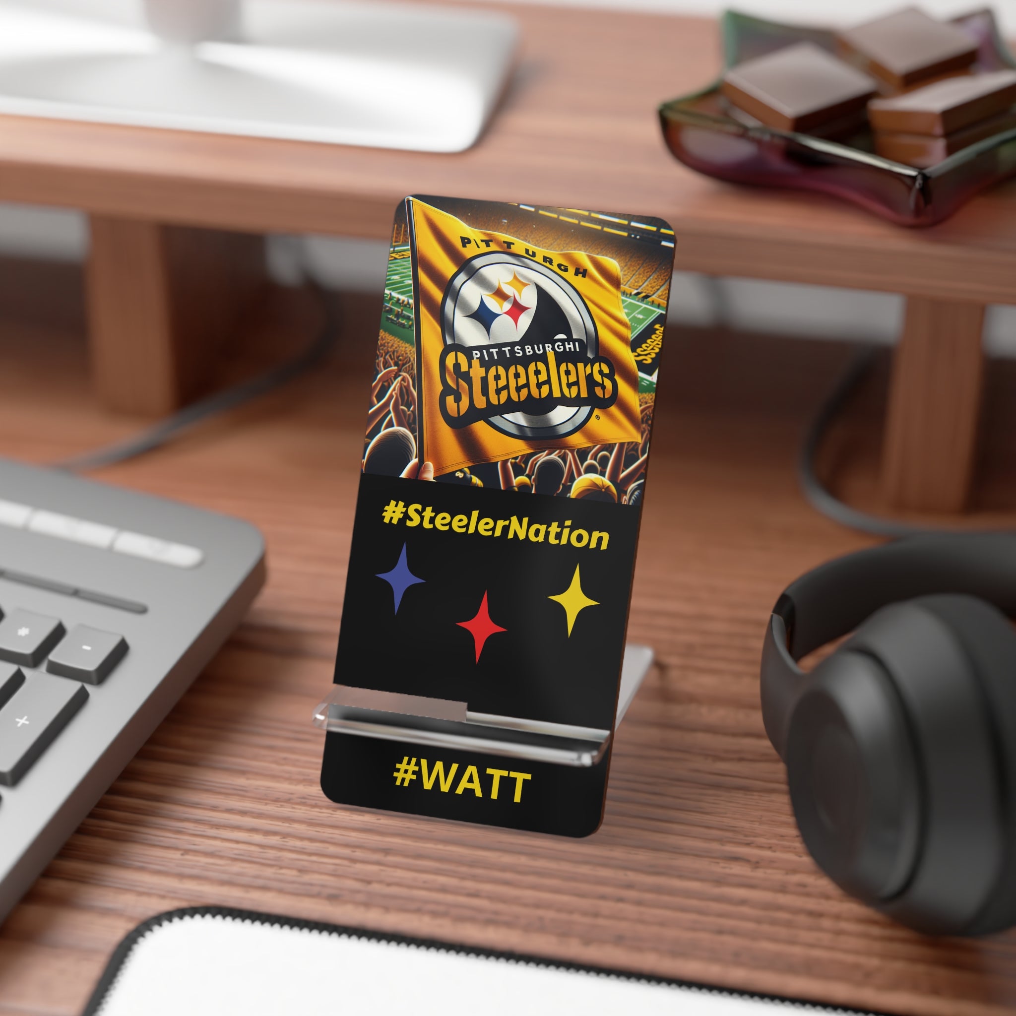 Pittsburgh Steelers Mobile Phone Stand – Customizable Acrylic