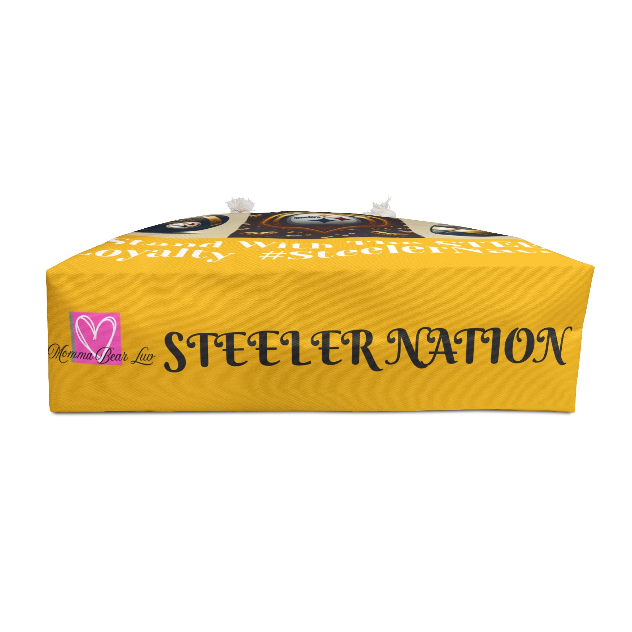 Yellow box with 'Steefer Nation' text and logo on a white background