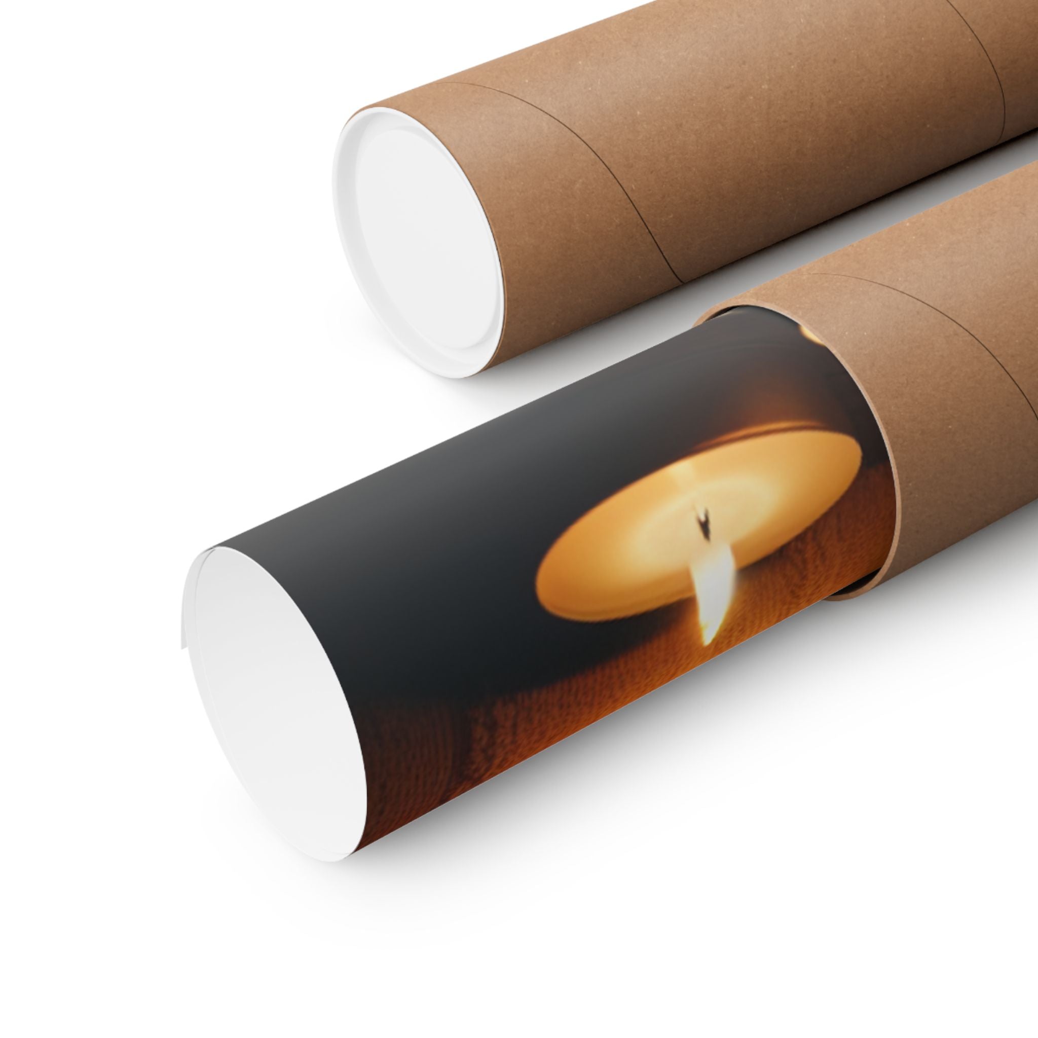 Matte poster of relaxing scene with candles and a bathtub filled with bubbles.  Comes neatly rolled in protective cardboard tubing. 