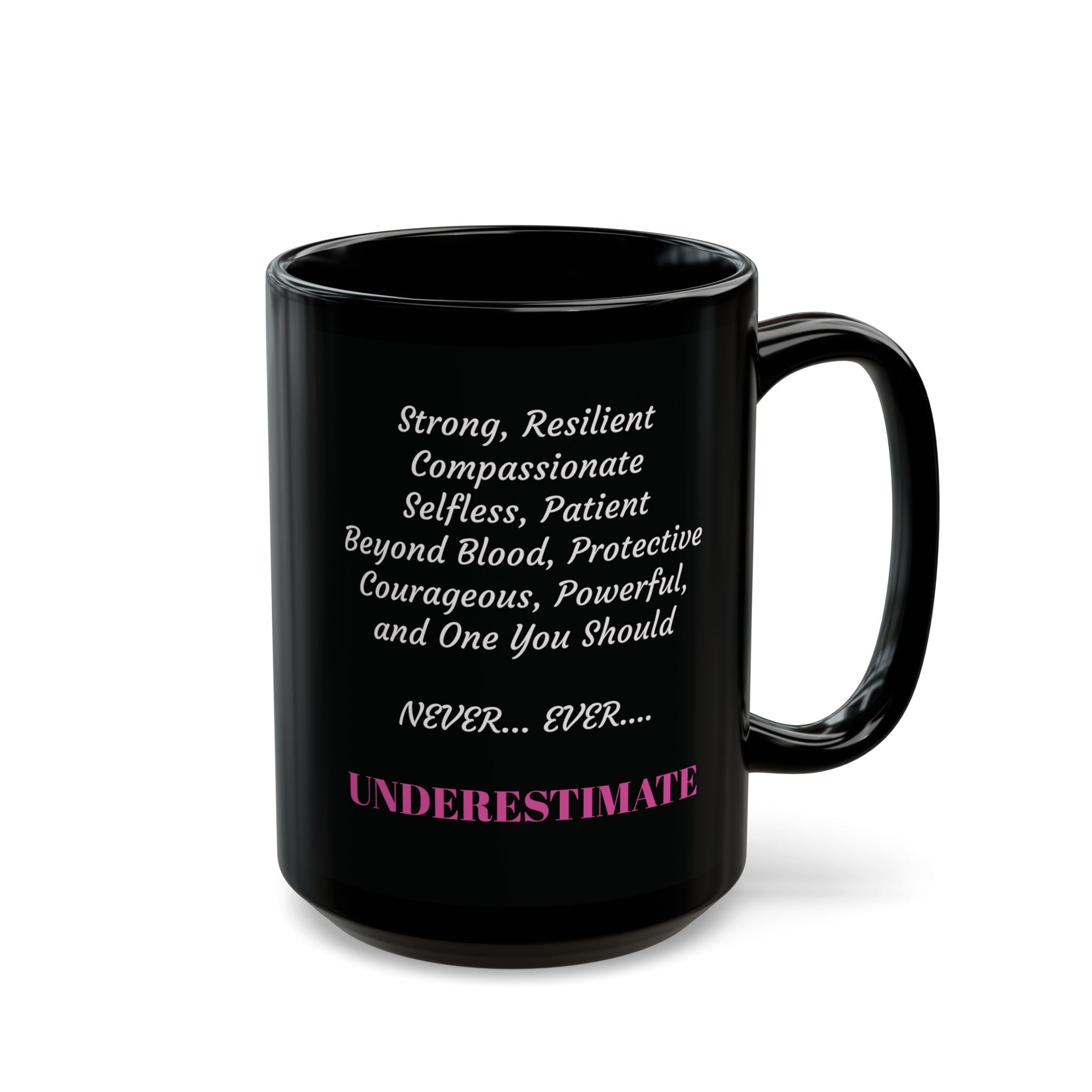 New black mug that displays what that "Momma Bear Luv" is like.  Mug comes in 11pz and 15oz sizes. 