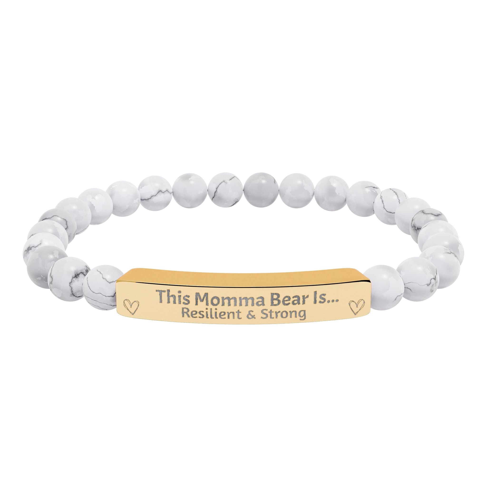 "This Momma Bear Is..." Personalized Stretch Bar Bracelets