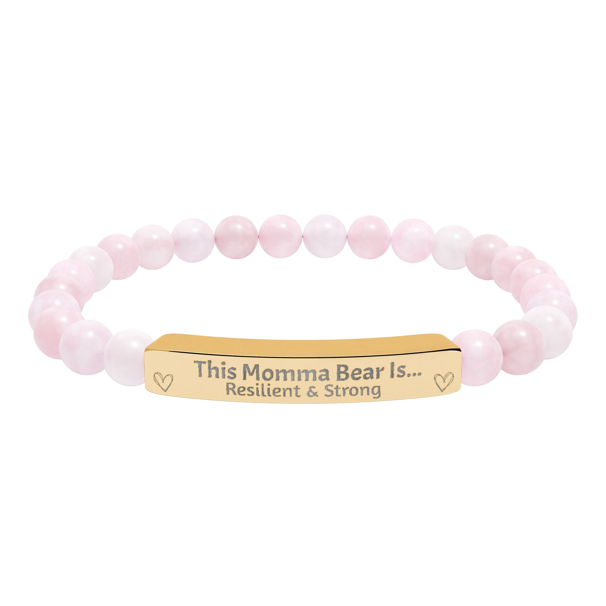 "This Momma Bear Is..." Personalized Stretch Bar Bracelets