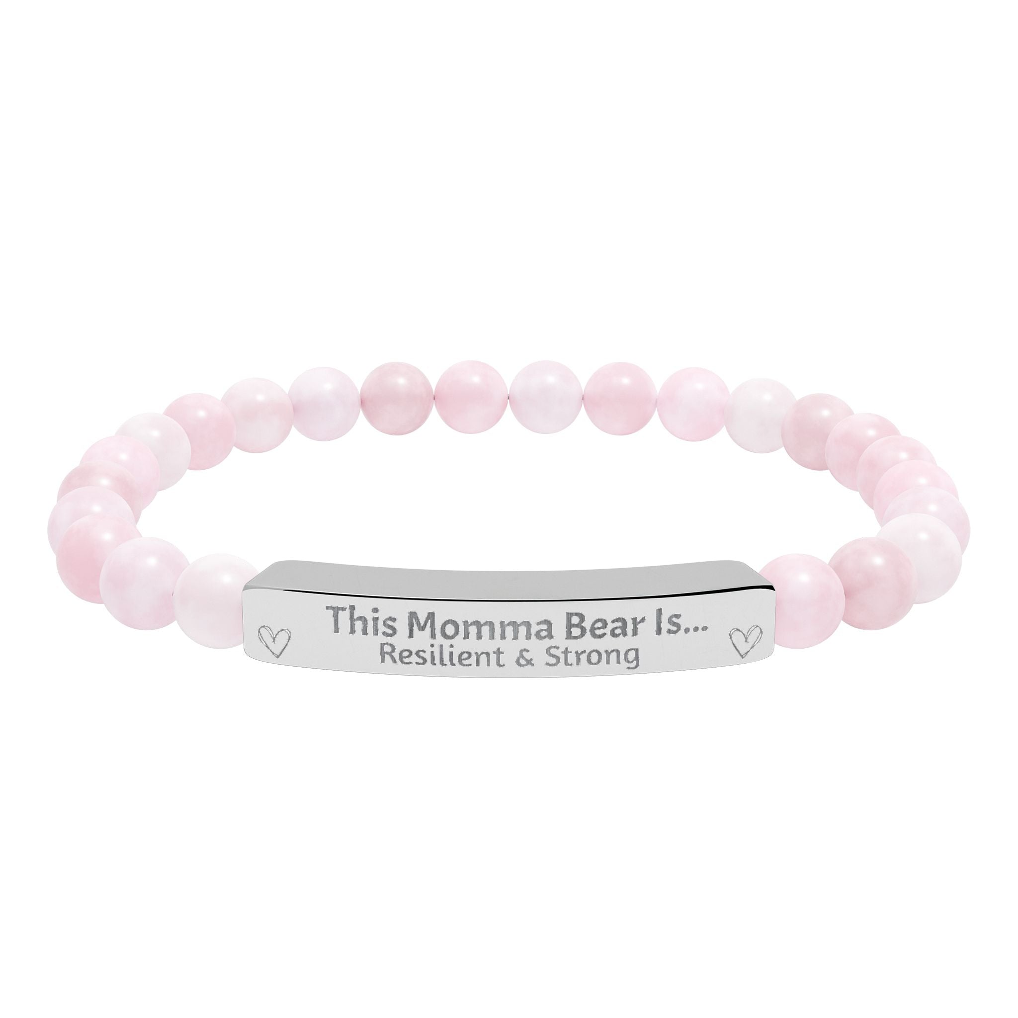 "This Momma Bear Is..." Personalized Stretch Bar Bracelets