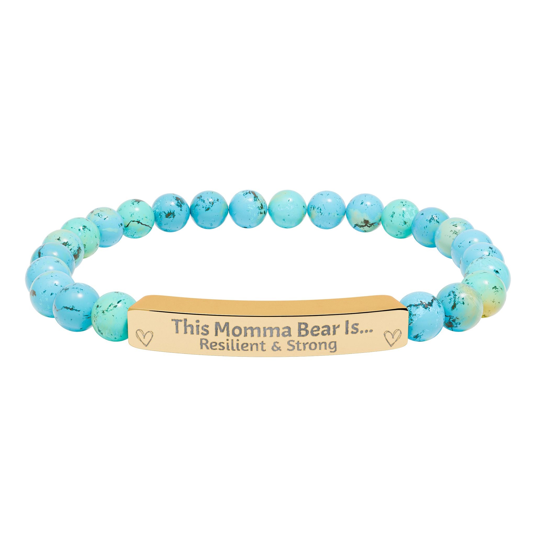 "This Momma Bear Is..." Personalized Stretch Bar Bracelets